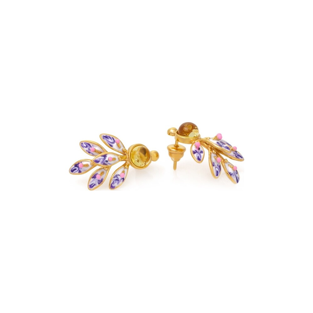 Leaf Fan Stud Earrings — AMBERRA earrings