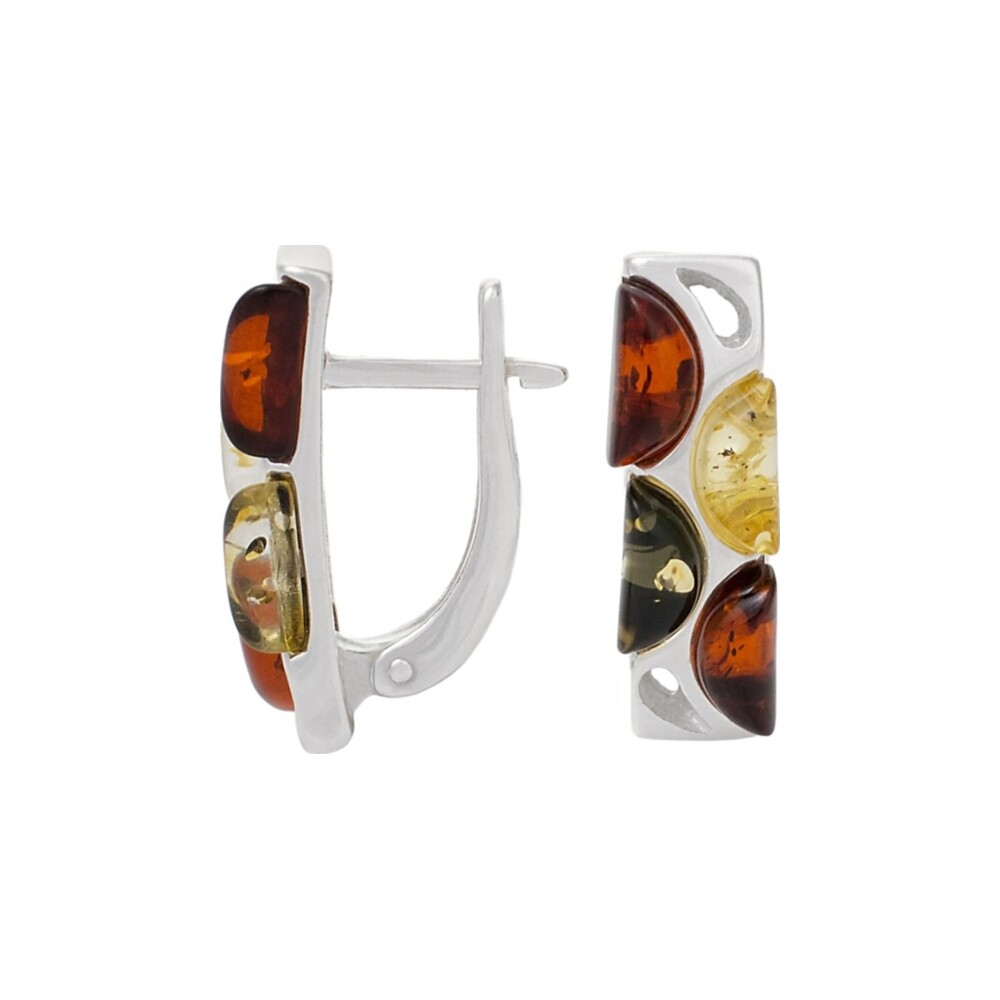 Multi-Stone Bar Hoop Earrings — AMBERRA earrings