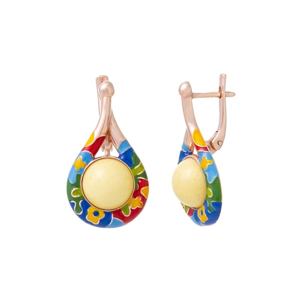 Baltic amber drop earrings in sterling silver