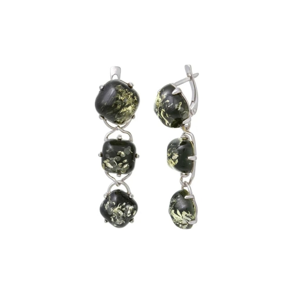 Triple Stone Drop Earrings — AMBERRA earrings