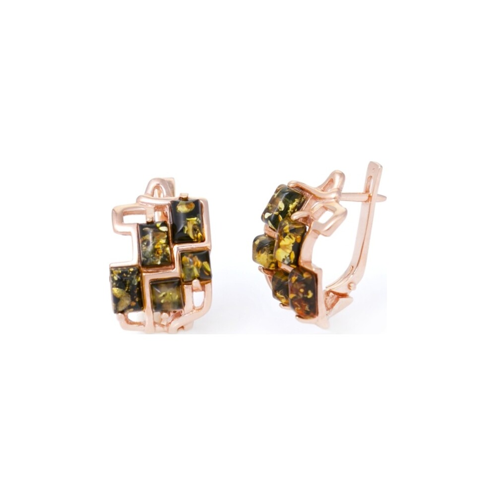 Basket Weave Green Earrings — AMBERRA earrings