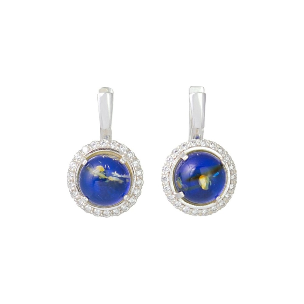 Halo Blue Drop Earrings — AMBERRA earrings
