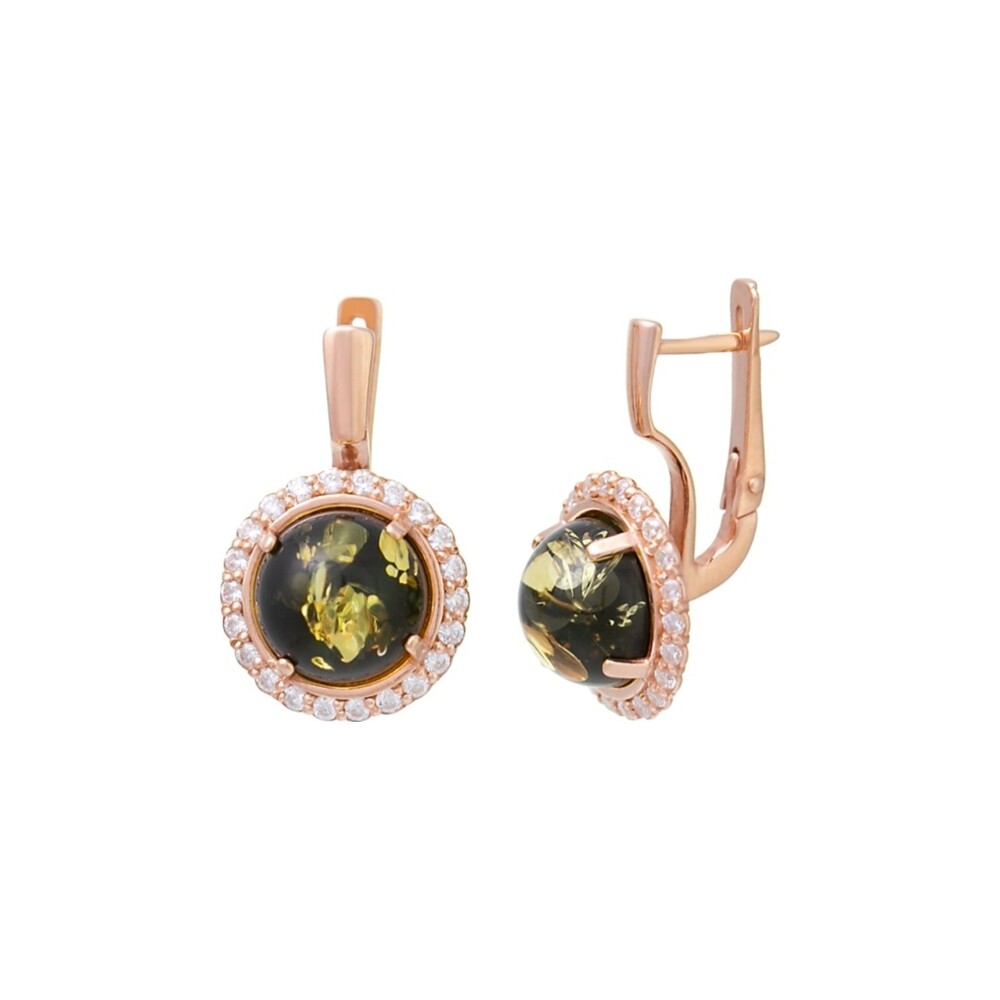 Halo Green Drop Earrings — AMBERRA earrings