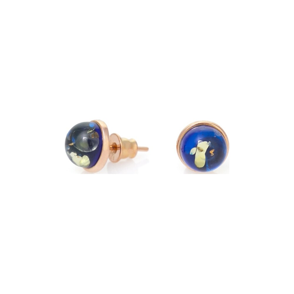 Round Stud Blue Earrings — AMBERRA earrings