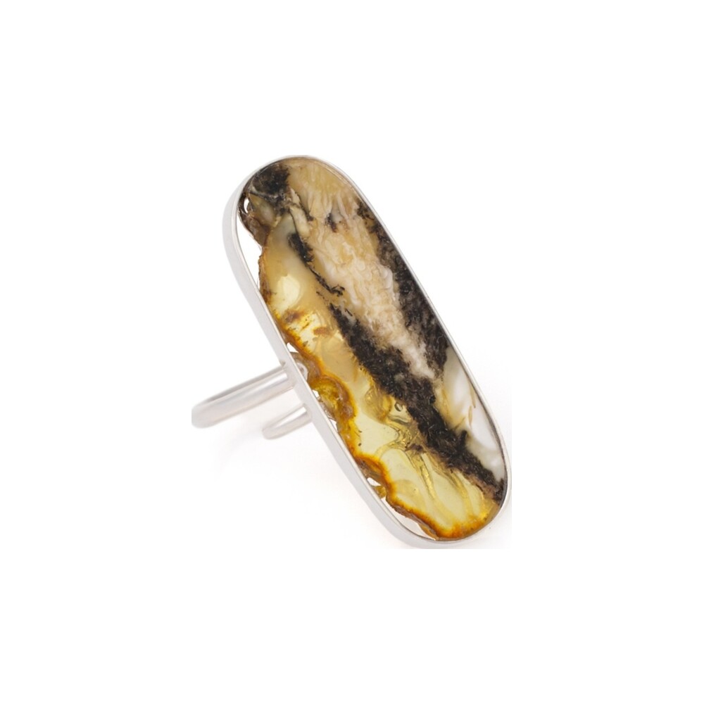 Raw Amber Oval Ring — AMBERRA rings