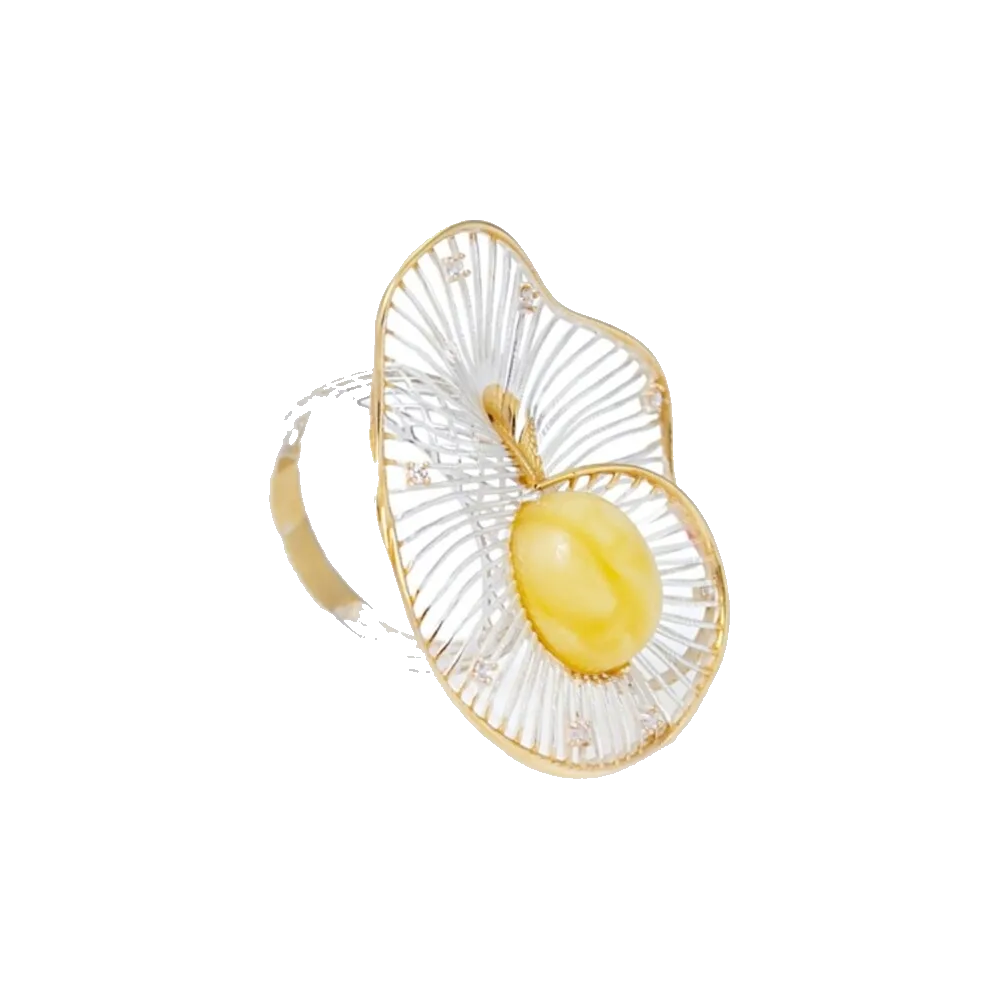 Baltic amber rings in 925 sterling silver